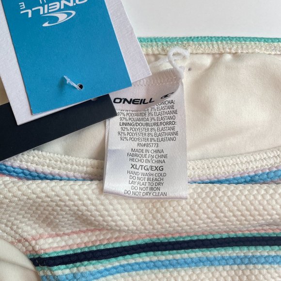 NEW O'NEILL Lowtide Cardiff Bikini Swim Bottom Cheeky Multicolor Striped Size XL - Picture 4 of 5